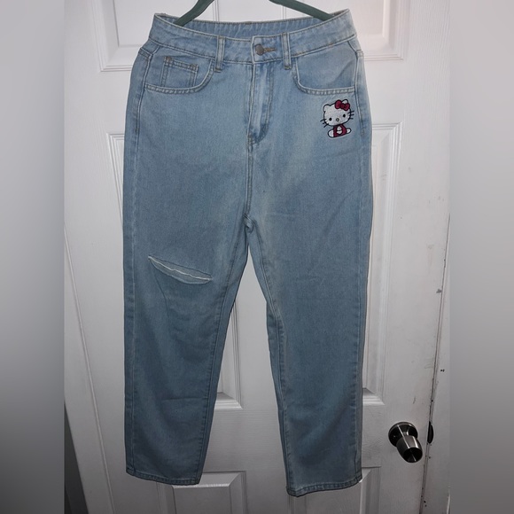 NWT SHEIN x Hello Kitty Collab Jeans Sz XS #HELLOKITTY - Picture 1 of 5